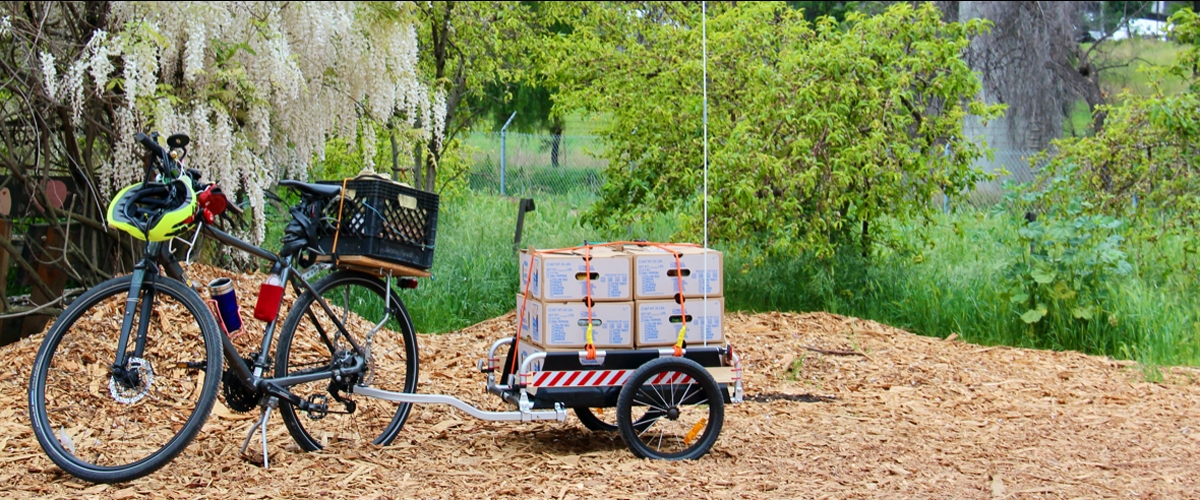 Farmbox Bicycle delivery loaded with supplies